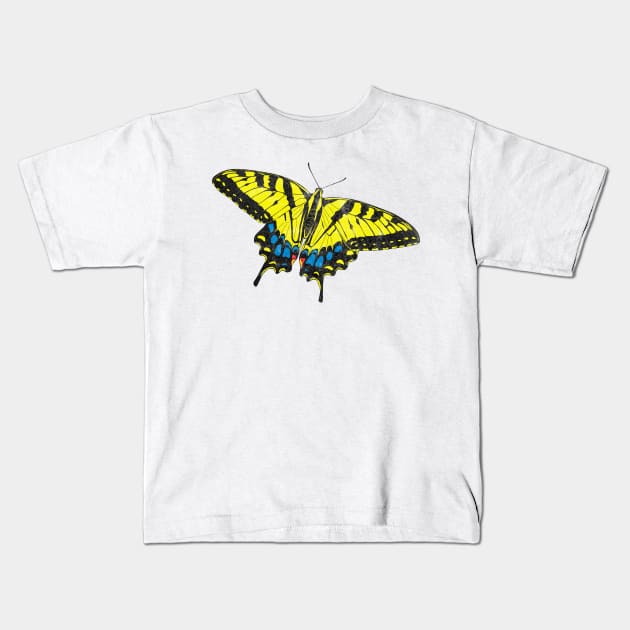 Eastern Tiger(ess) Swallowtail Kids T-Shirt by emilywayland